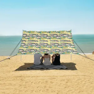 Rainbow Trout Fish and Waves Beach Camping Tent Sun Shelter for Whole Family, Beach Shade Canopy with UPF50  UV Protection,Easy Set Up and Carry,Outdoor Shade for Trips, Fishing, Backyard Fun P