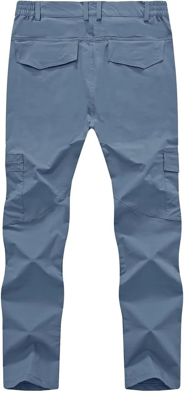 Rdruko Men's Hiking Pants Lightweight Quick Dry Water Resistant Outdoor Travel Work Fishing Pants 6 Pockets