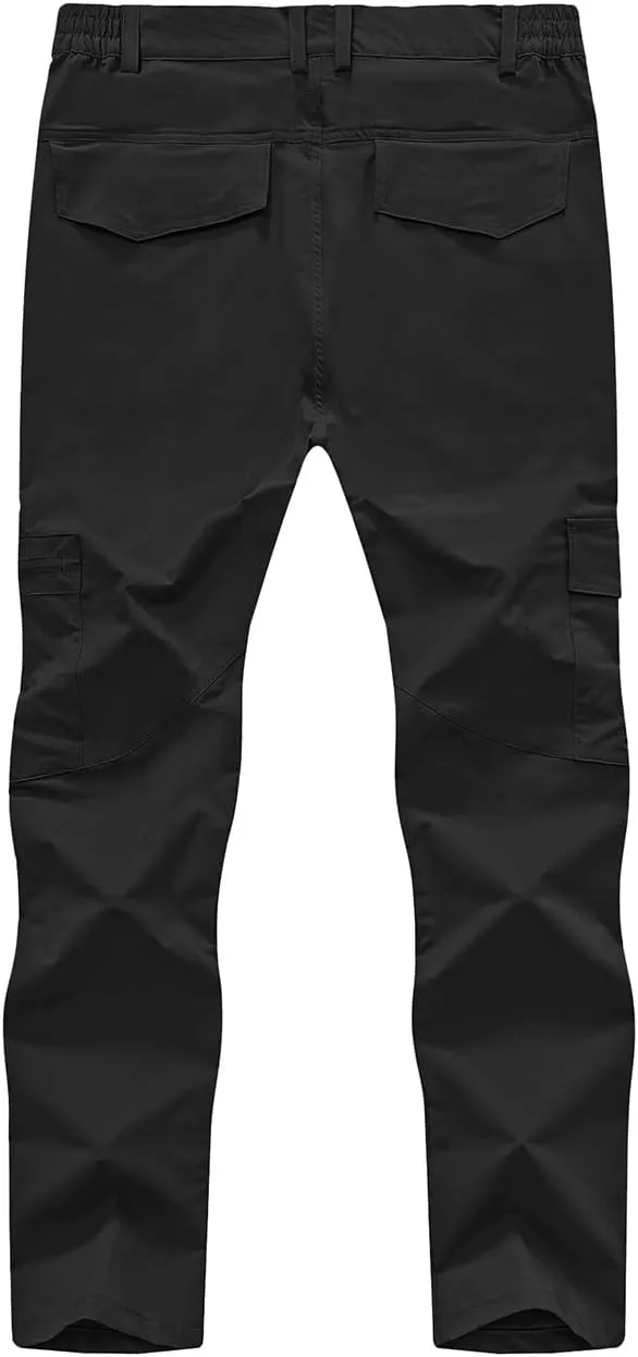 Rdruko Men's Hiking Pants Lightweight Quick Dry Water Resistant Outdoor Travel Work Fishing Pants 6 Pockets