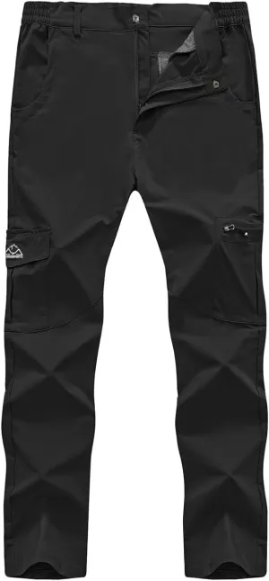 Rdruko Men's Hiking Pants Lightweight Quick Dry Water Resistant Outdoor Travel Work Fishing Pants 6 Pockets