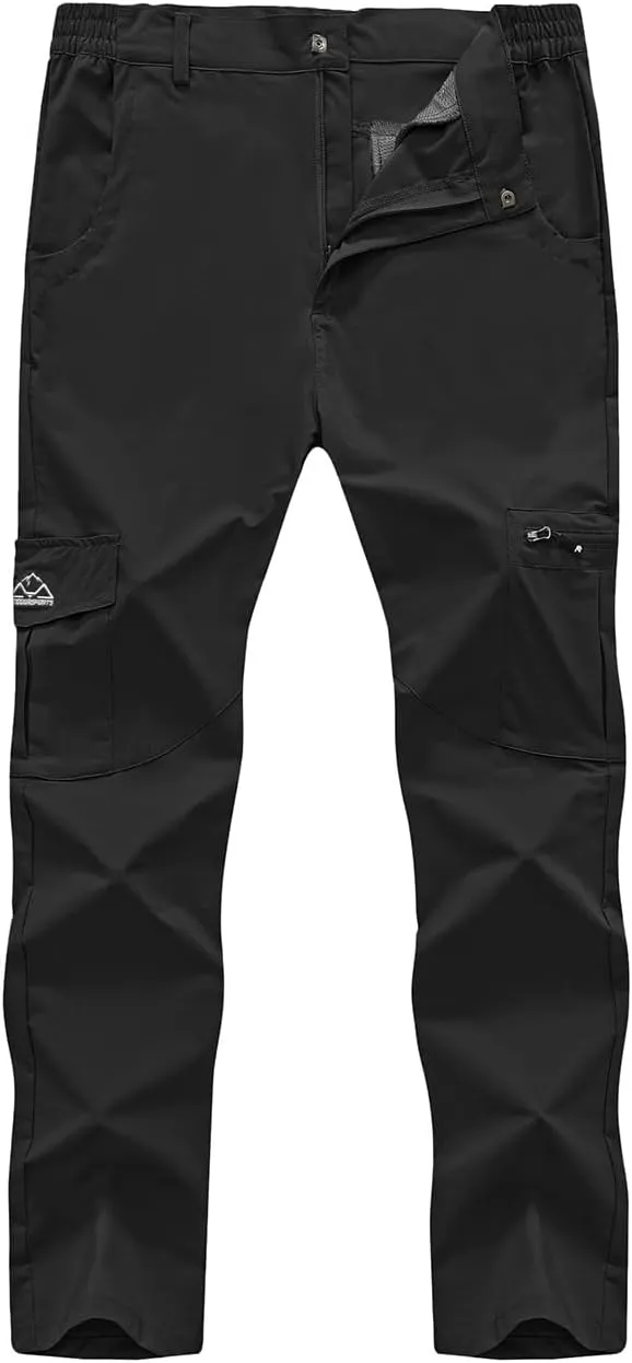 Rdruko Men's Hiking Pants Lightweight Quick Dry Water Resistant Outdoor Travel Work Fishing Pants 6 Pockets