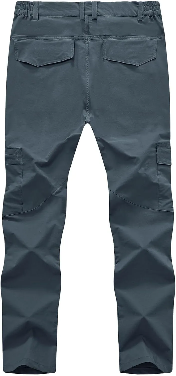 Rdruko Men's Hiking Pants Lightweight Quick Dry Water Resistant Outdoor Travel Work Fishing Pants 6 Pockets
