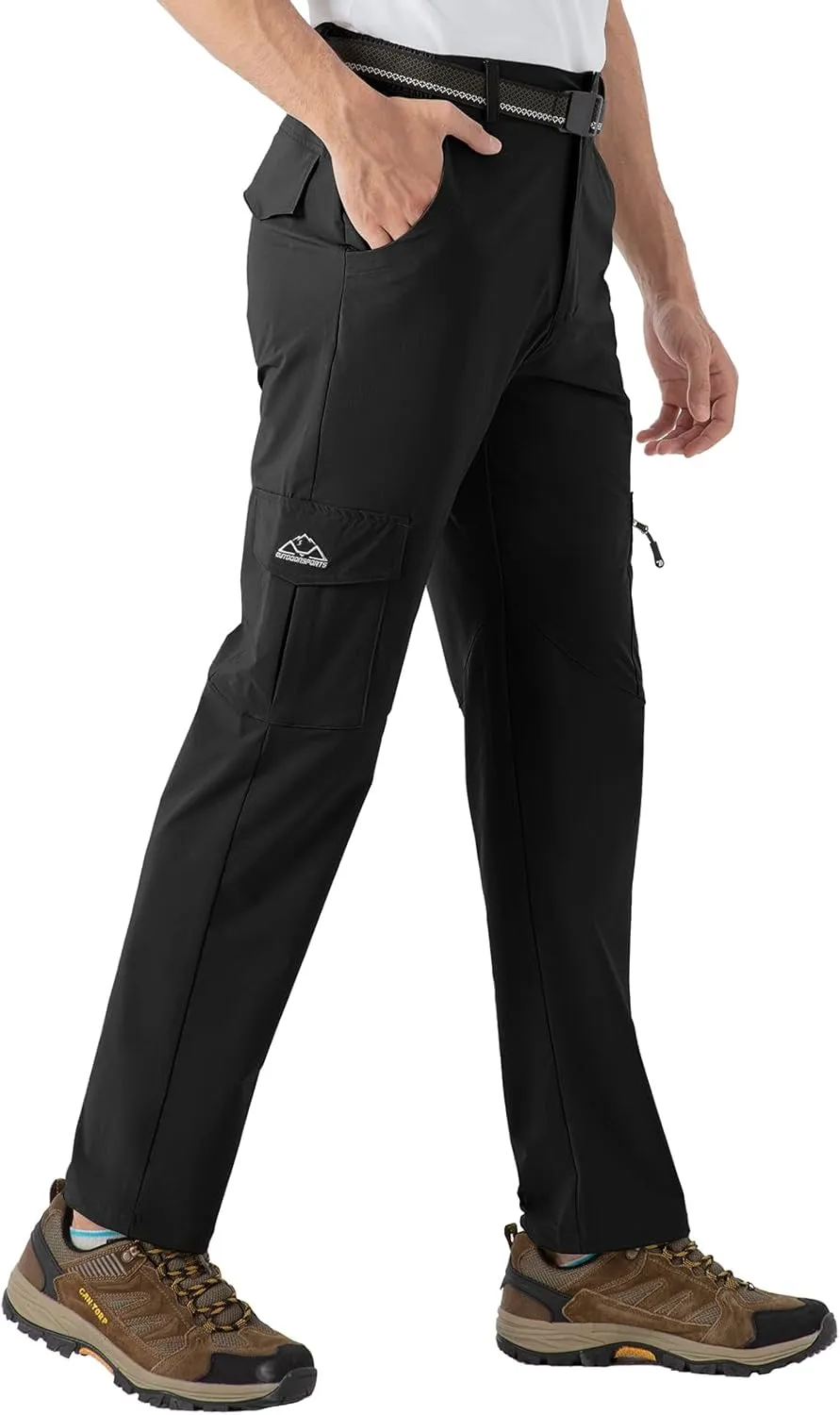 Rdruko Men's Hiking Pants Lightweight Quick Dry Water Resistant Outdoor Travel Work Fishing Pants 6 Pockets