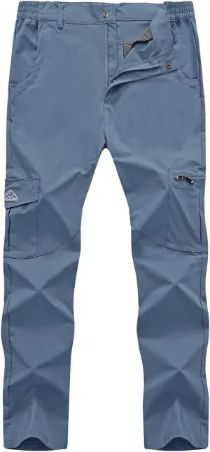 Rdruko Men's Hiking Pants Lightweight Quick Dry Water Resistant Outdoor Travel Work Fishing Pants 6 Pockets