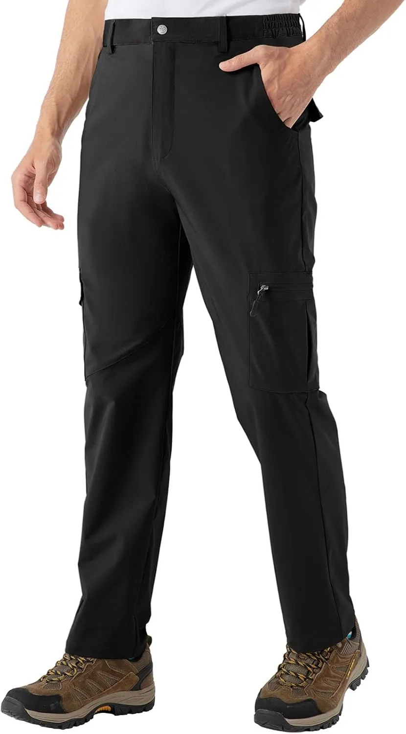 Rdruko Men's Hiking Pants Lightweight Quick Dry Water Resistant Outdoor Travel Work Fishing Pants 6 Pockets