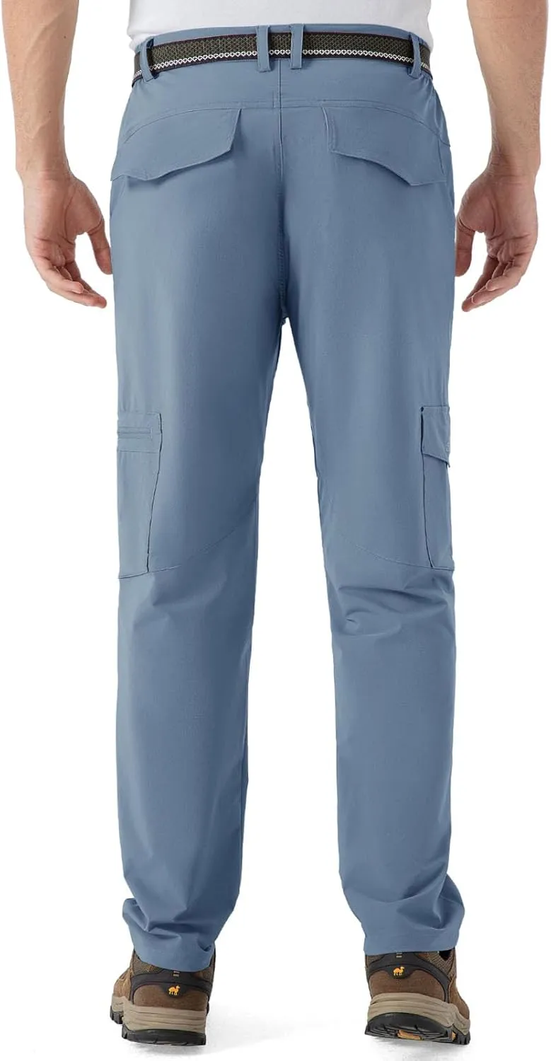 Rdruko Men's Hiking Pants Lightweight Quick Dry Water Resistant Outdoor Travel Work Fishing Pants 6 Pockets