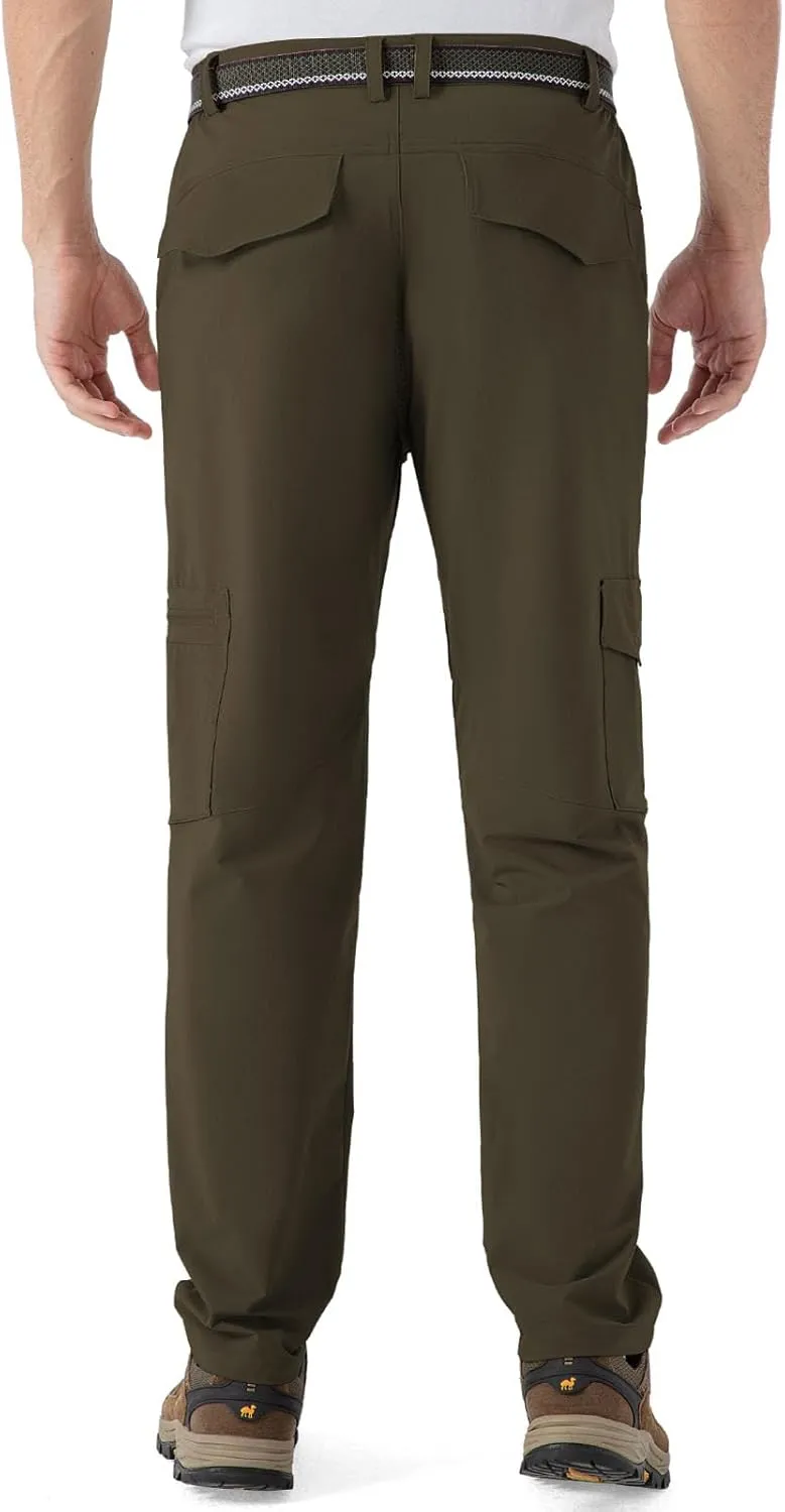Rdruko Men's Hiking Pants Lightweight Quick Dry Water Resistant Outdoor Travel Work Fishing Pants 6 Pockets