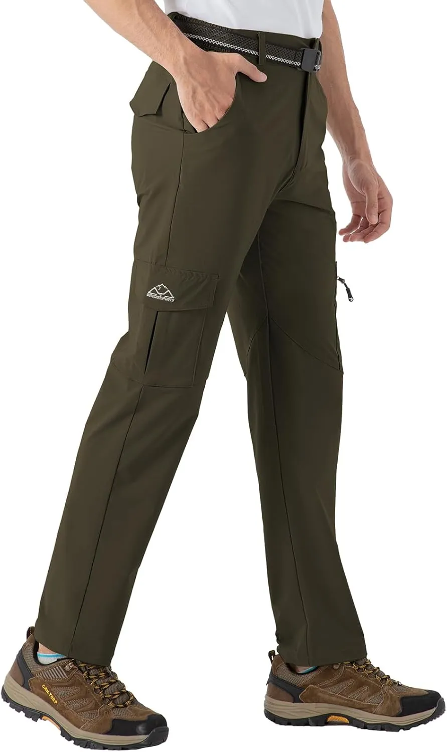Rdruko Men's Hiking Pants Lightweight Quick Dry Water Resistant Outdoor Travel Work Fishing Pants 6 Pockets