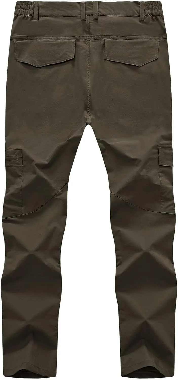 Rdruko Men's Hiking Pants Lightweight Quick Dry Water Resistant Outdoor Travel Work Fishing Pants 6 Pockets