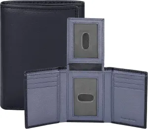 Real Leather Trifold Wallet for Men - RFID Wallets Slim 9 Credit Card Holder 2 ID Compartment Gift For Men