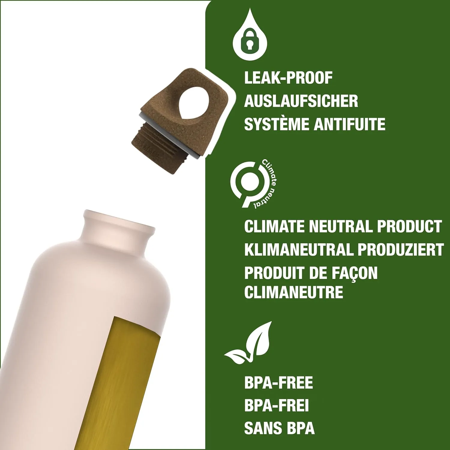 Recycled Metal Water Bottle - Traveller MyPlanet - Made in Switzerland - Carbonated Drinks - Lightweight 20, 34Oz