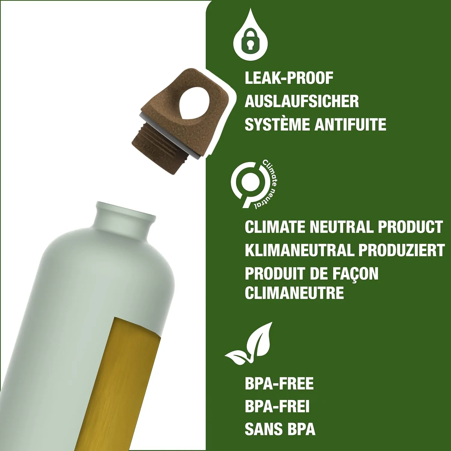 Recycled Metal Water Bottle - Traveller MyPlanet - Made in Switzerland - Carbonated Drinks - Lightweight 20, 34Oz