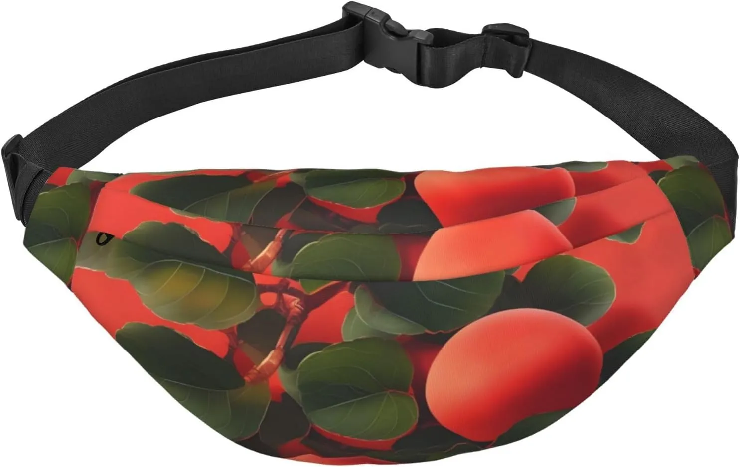 Red Apricot Men'S And Women'S Waist Pack, Crossbody Bag With Adjustable Belt For Running, Traveling, Sports, Hiking