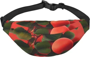 Red Apricot Men'S And Women'S Waist Pack, Crossbody Bag With Adjustable Belt For Running, Traveling, Sports, Hiking
