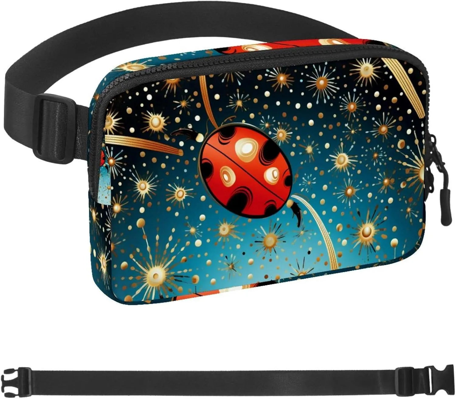 Red Art Seven Star Ladybug-985 Crossbody Fanny Pack for Men&Women,Belt Bag for Travel Casual Walking Running Hiking Cycling