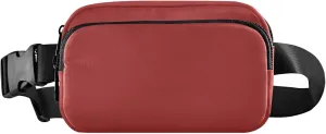 Red Brown Fanny Belt Bag Waist Packs Crossbody Bags Bum Bag for Running Hiking Travel Workout Adjustable Strap for Women Men