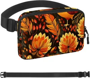 Red Thanksgiving Turkey Leaves-464 Belt Bag for Men and Women Fanny Pack,Belt Bag with Adjustable Strap,Fashion Crossbody Everywhere Belt Bag for Travel Outdoors Running Hiking
