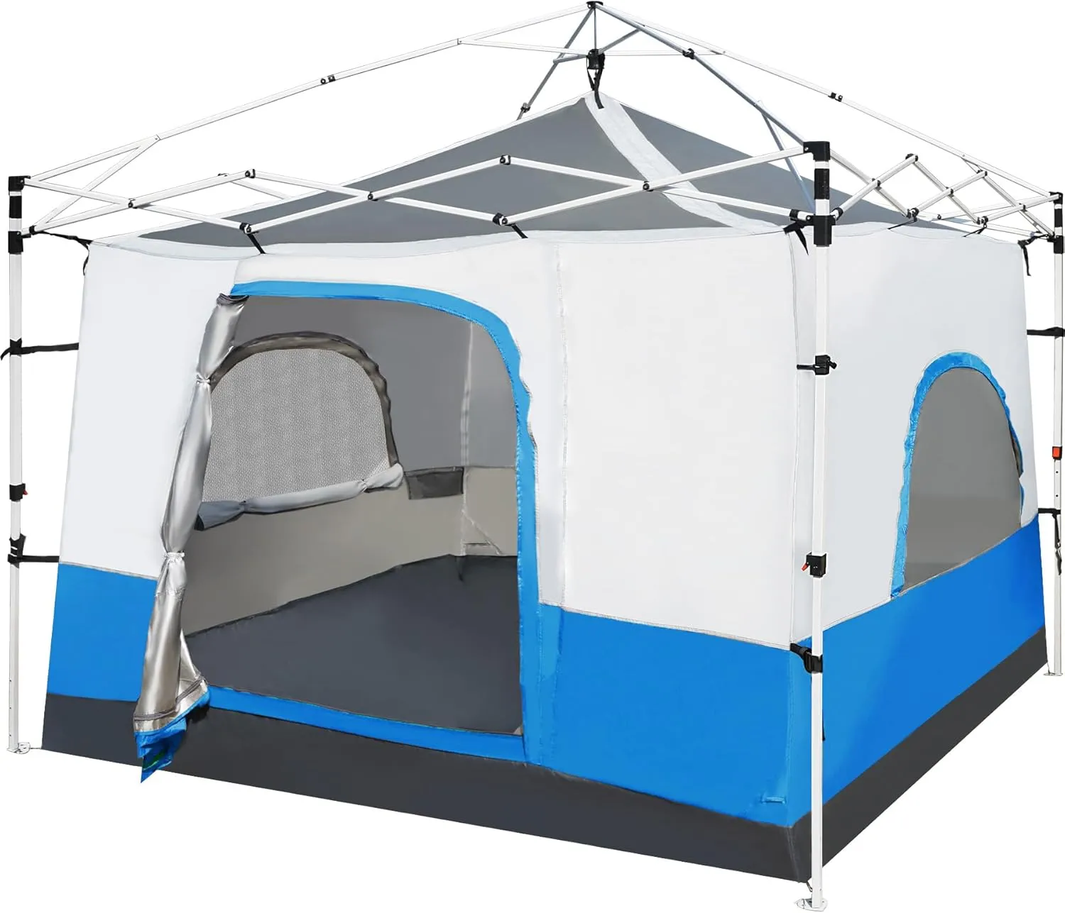 REDCAMP Canopy Camping Tent for Pop Up Canopy Tent, Inner Tent Converts Straight Leg 10'x10' or 10'x20' Canopy into Camping Tent, Fits 4-6 Person(Frame/Shelter NOT Included)
