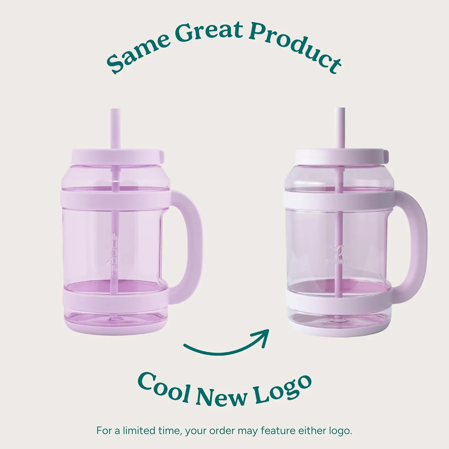 REDUCE WaterDay 80 oz Water Jug with Time/Ounce Markings - Spill-Proof Straw, Durable Tritan - Big Water Bottle for Daily Hydration - Dishwasher Safe, Clear & Easy to Clean, Pink Quartz