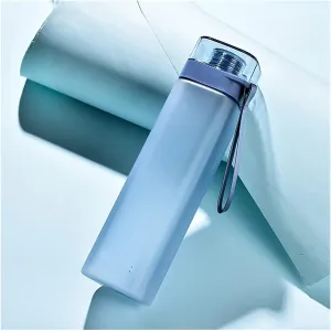 Refillable Water Bottles Portable Square Water Bottle Outdoor Sport Drinking Bottle Durable Healthy Plastic Bottles BPA Free Sports Water Bottle (Color : Blue, Size : 400ML)