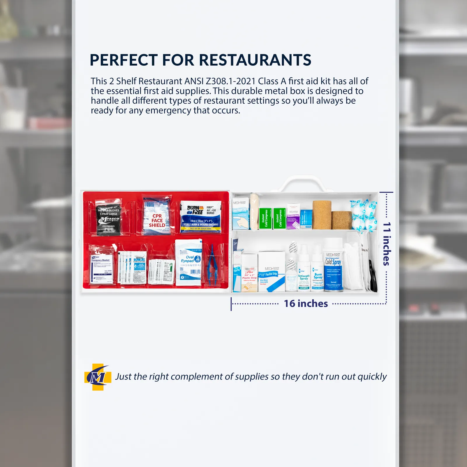 Restaurant First Aid Kit 2 Shelf Class A