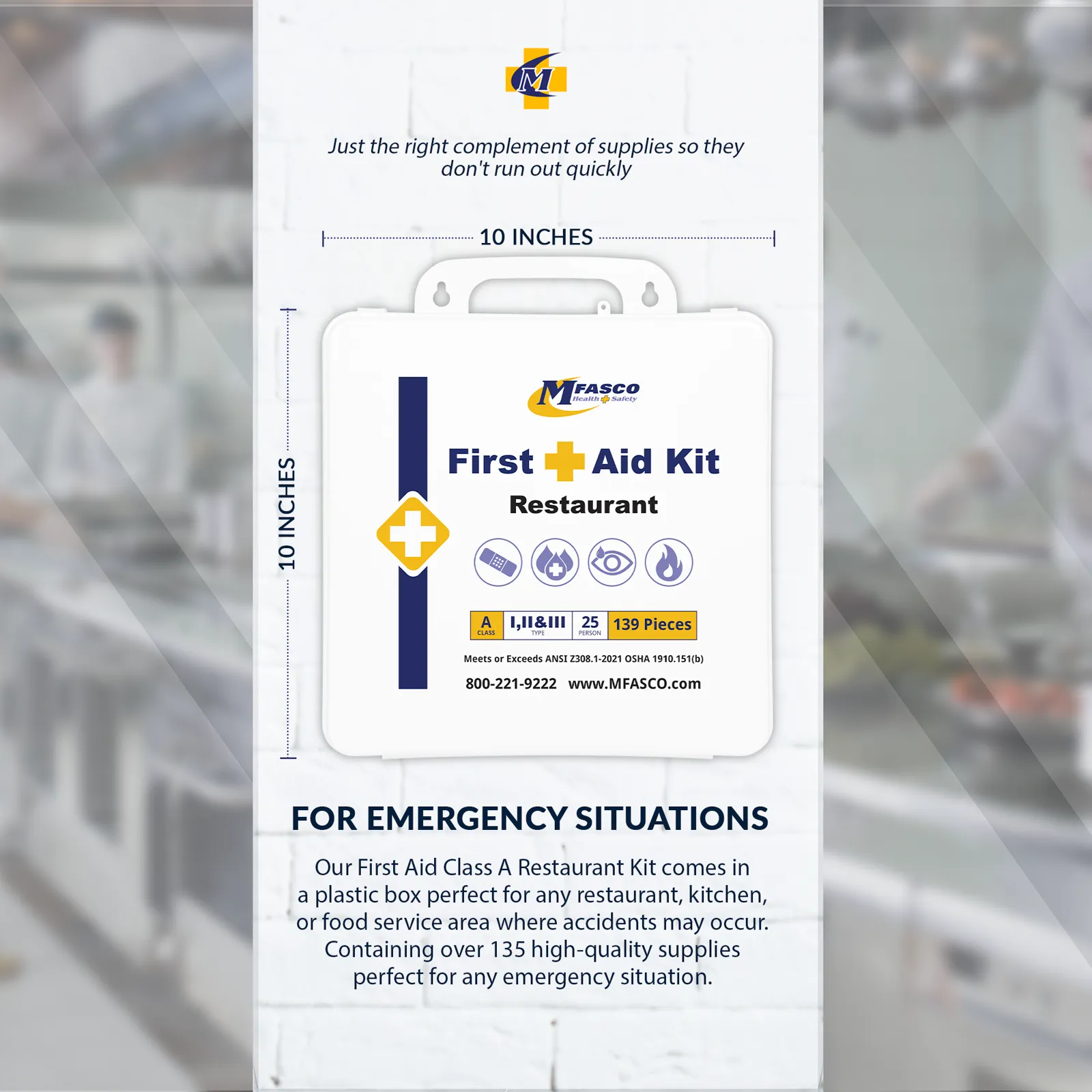 Restaurant First Aid Kit Plastic Class A