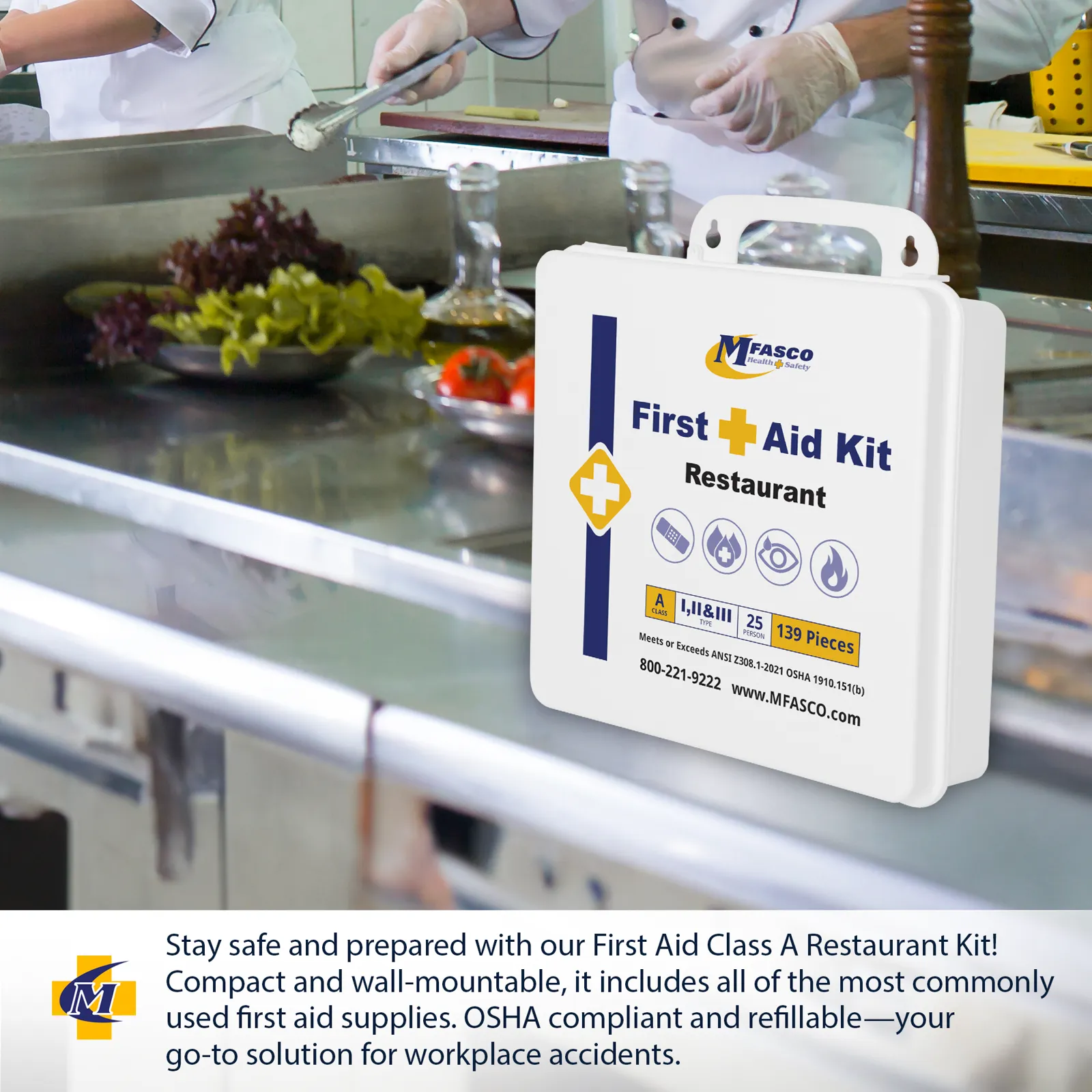 Restaurant First Aid Kit Plastic Class A