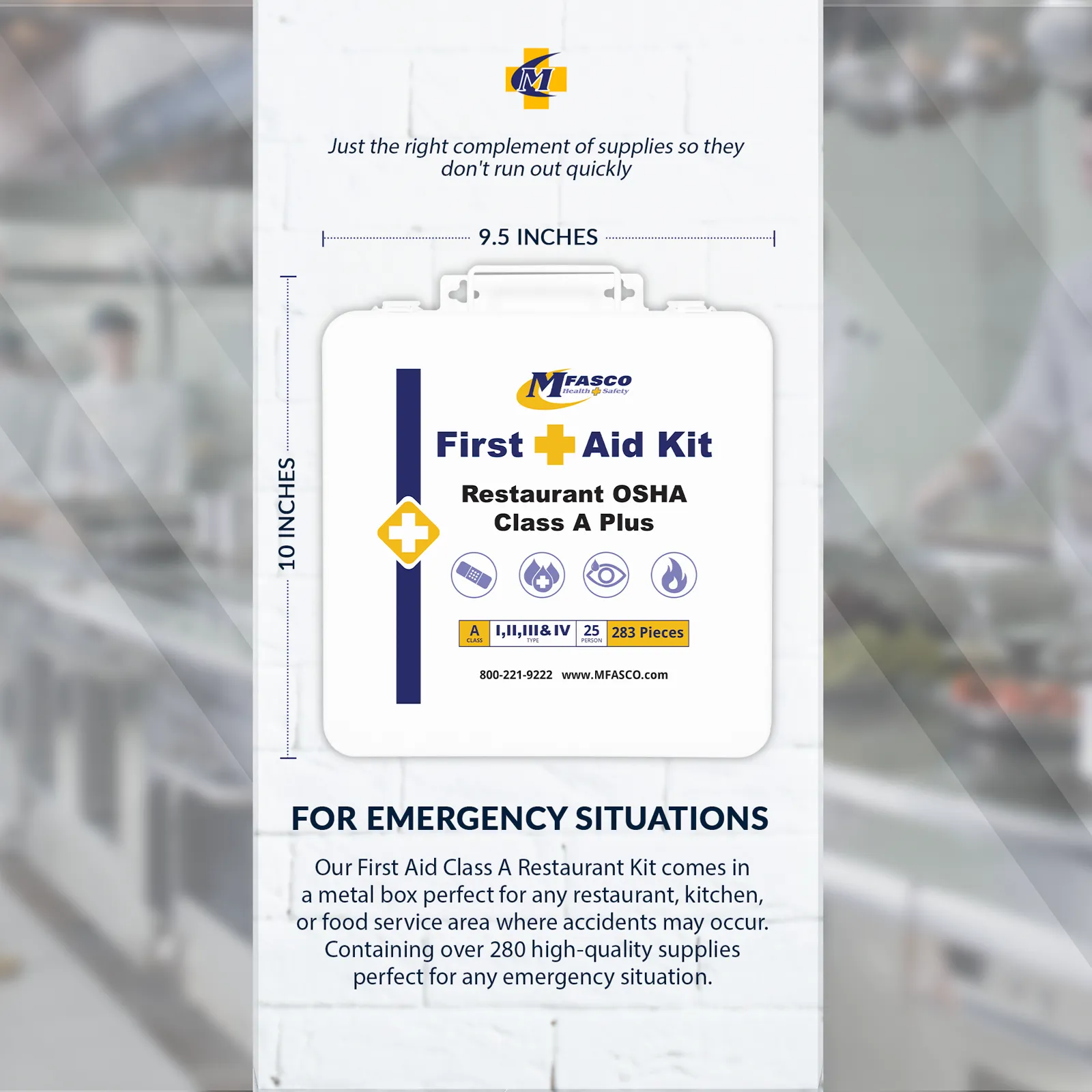 Restaurant OSHA Class A Plus Metal First Aid Kit