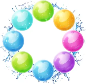 Reusable Water Balloons for Kids - No Magnets, Leak-Resistant Silicone Splash Balls, Quick-Fill & Long-Lasting - Durable Outdoor Water Toys for Summer Pool Party, Backyard Water Games