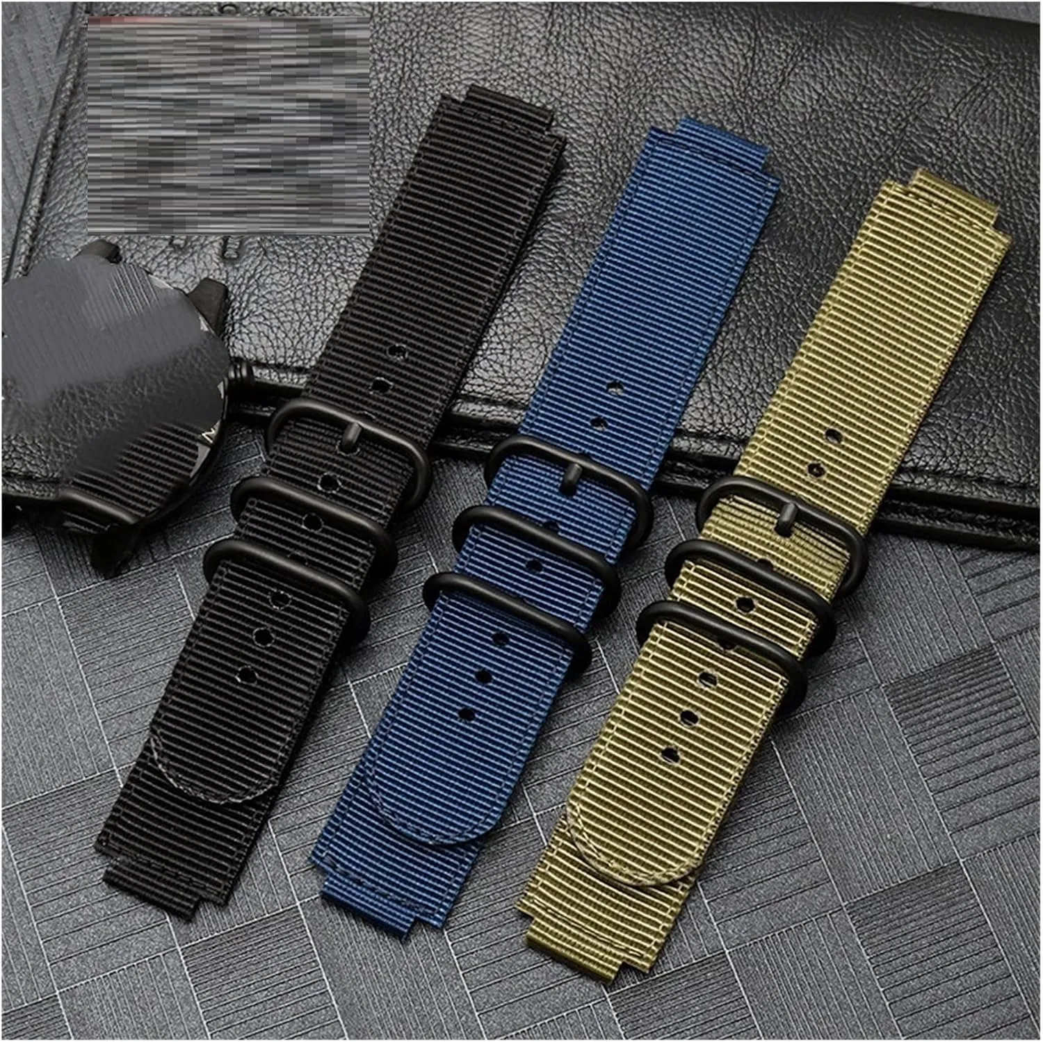 RHAIYAN 24*16mm Nylon Watch Strap Compatible With Timex T2N721 T2N720 739 TW2T6300 Black Band Watchband With Screw Rod And Tools Waterproof Specific ( Color : Army green black , Size : 24mm-16mm )