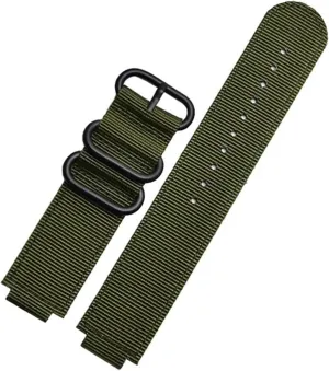 RHAIYAN 24*16mm Nylon Watch Strap Compatible With Timex T2N721 T2N720 739 TW2T6300 Black Band Watchband With Screw Rod And Tools Waterproof Specific ( Color : Army green black , Size : 24mm-16mm )