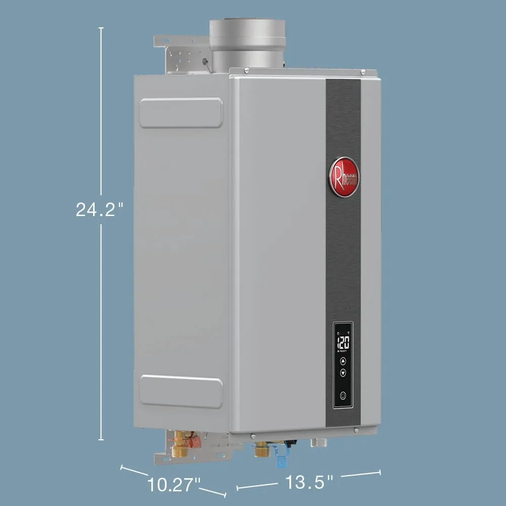 Rheem RTG-84DVLN-3 High Efficiency Non-Condensing Indoor Tankless Natural Gas Water Heater, 8.4 GPM