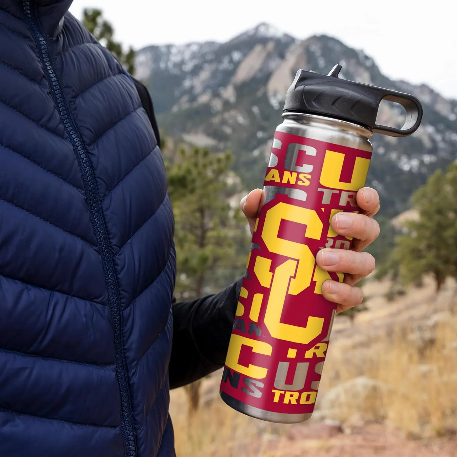 Rico Industries NCAA 22oz Stainless Steel Tumbler with Lid - Great For Coffee, Tea, Water or Cocktails