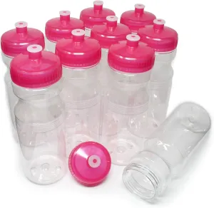 Rolling Sands 24 Ounce BPA-Free Plastic Water Bottles, Set of 10, Made in USA