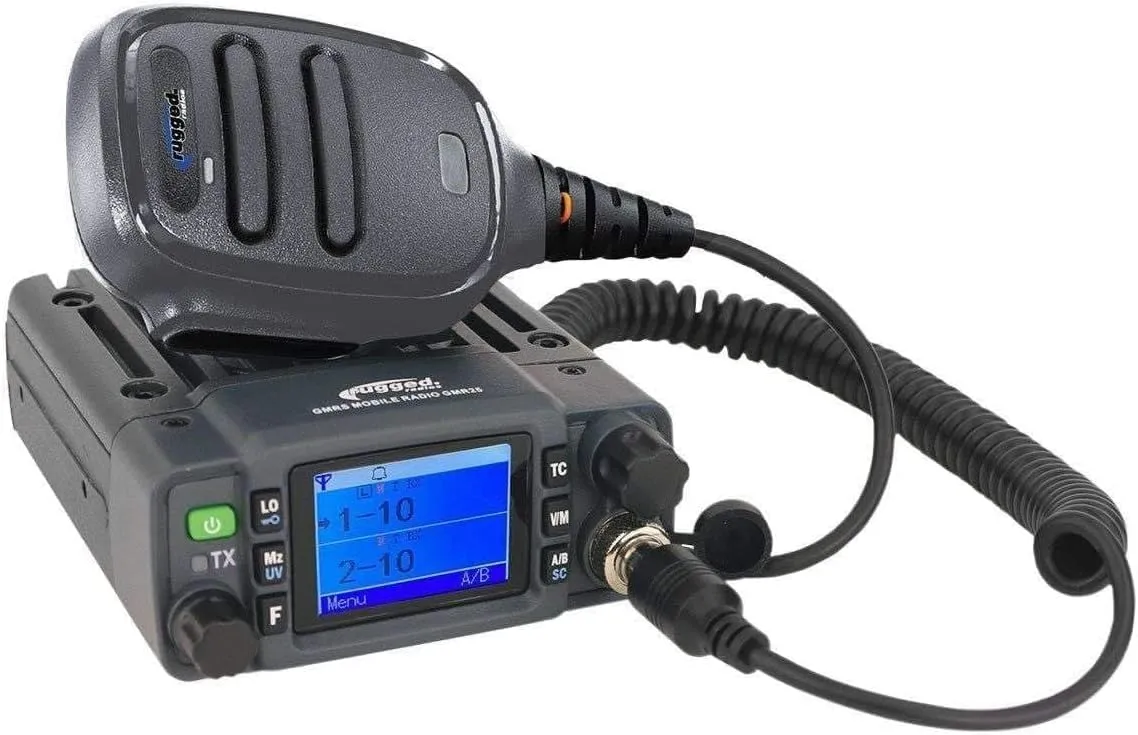 Rugged Radios GMRS 25 Watt Waterproof Two Way Mobile Radio Only for Overlanding Off Road Farming