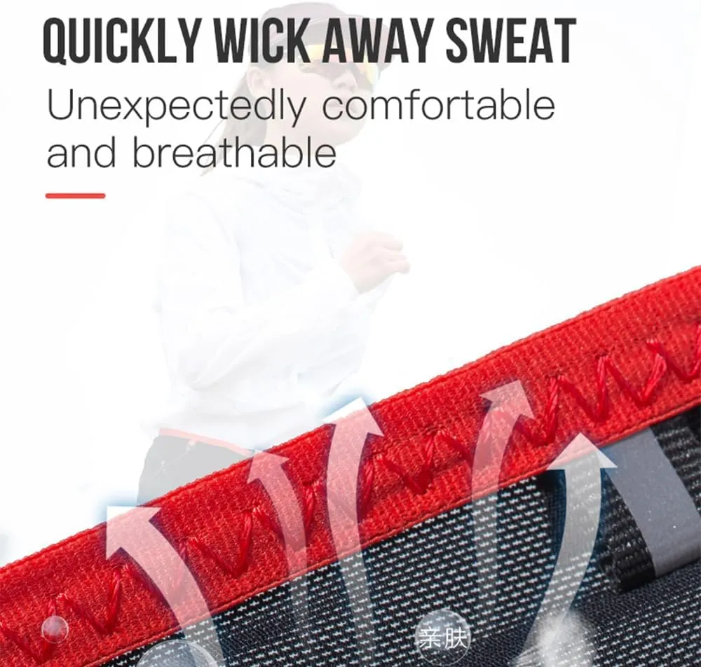 Running Hydration Belt with 250ml Soft Flask, Quick Drying Running Belt for Cycling、Hiking、Marathon (black red,M/L)