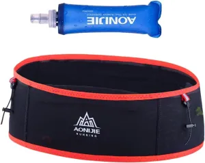 Running Hydration Belt with 250ml Soft Flask, Quick Drying Running Belt for Cycling、Hiking、Marathon (black red,M/L)