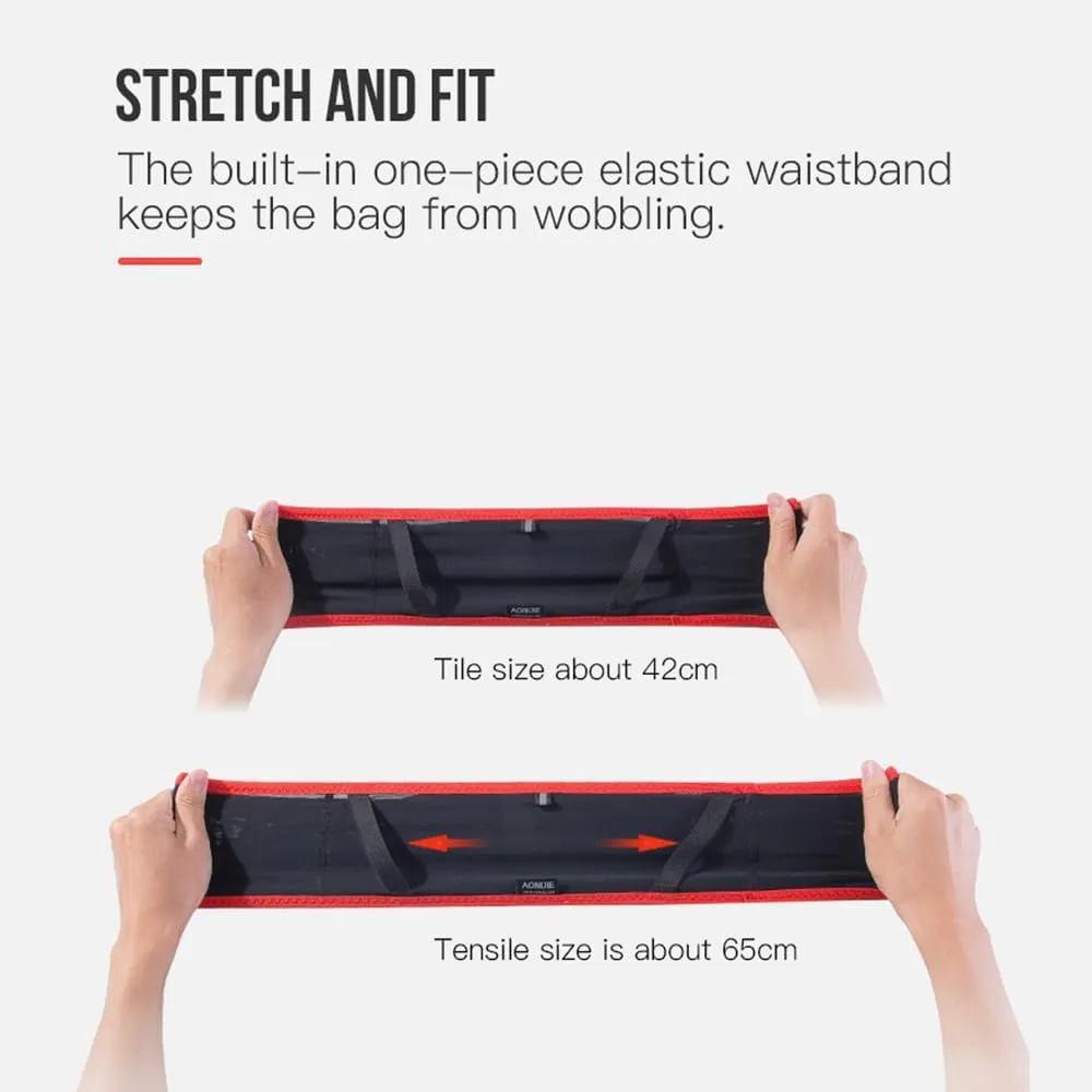 Running Hydration Belt with 250ml Soft Flask, Quick Drying Running Belt for Cycling、Hiking、Marathon (black red,M/L)