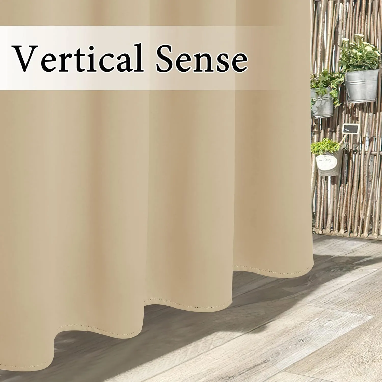 RYB HOME 2 Panels Outdoor Curtains for Patio Waterproof, Blackout Thermal Insulated Outside Curtains Canvas for Gazebo Porch Pavilion Living Room Bedroom, W 52 inch x L 96 inch, Biscotti Beige