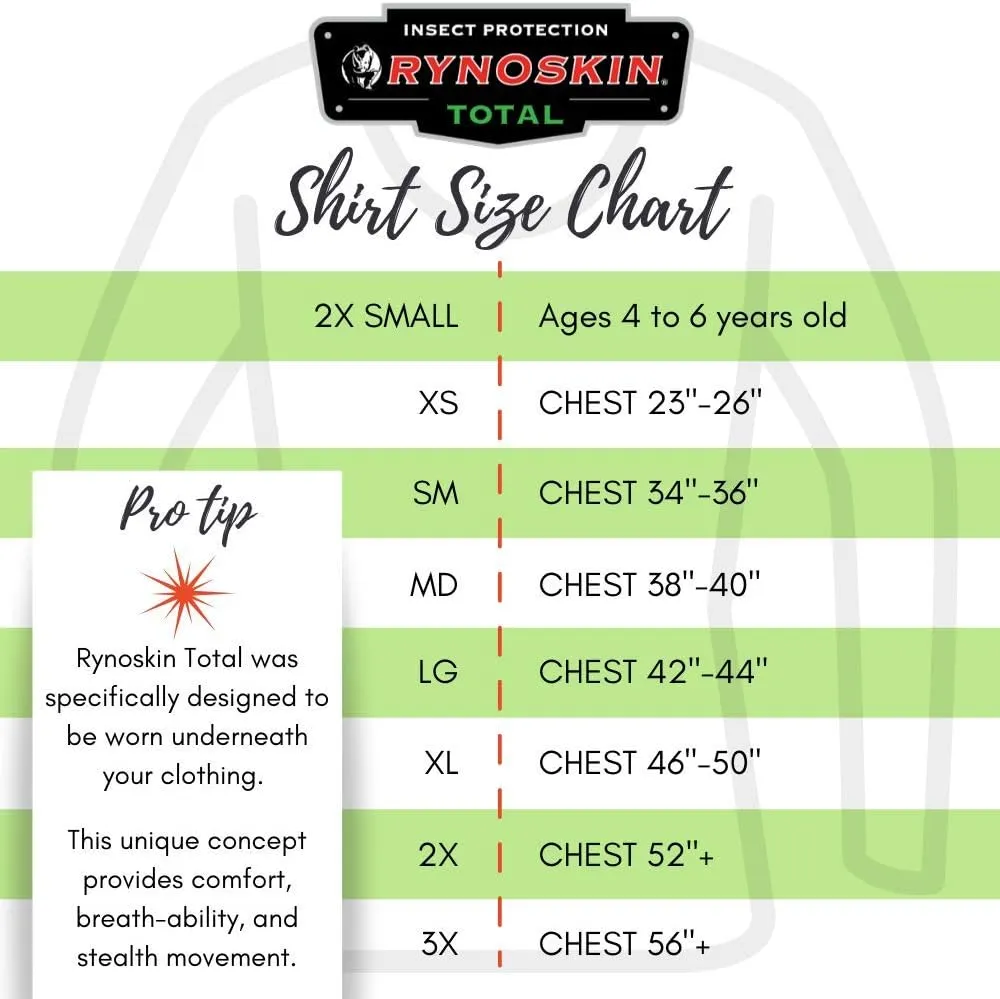 RYNOSKIN Base Layer UV & Bite Protection Long Sleeve Shirt - Hunting, Fishing, Camping & Outdoor Activities for Men & Women