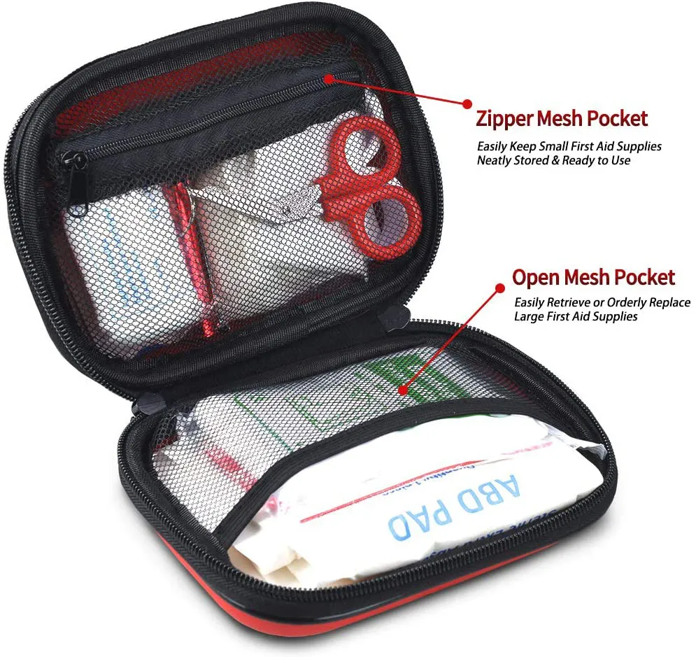 Rynx | I GO 85 Pieces Hard Shell Mini Compact First Aid Kit, Small Personal Emergency Survival Kit for Travel Hiking Camping Backpacking Marine Vehicle