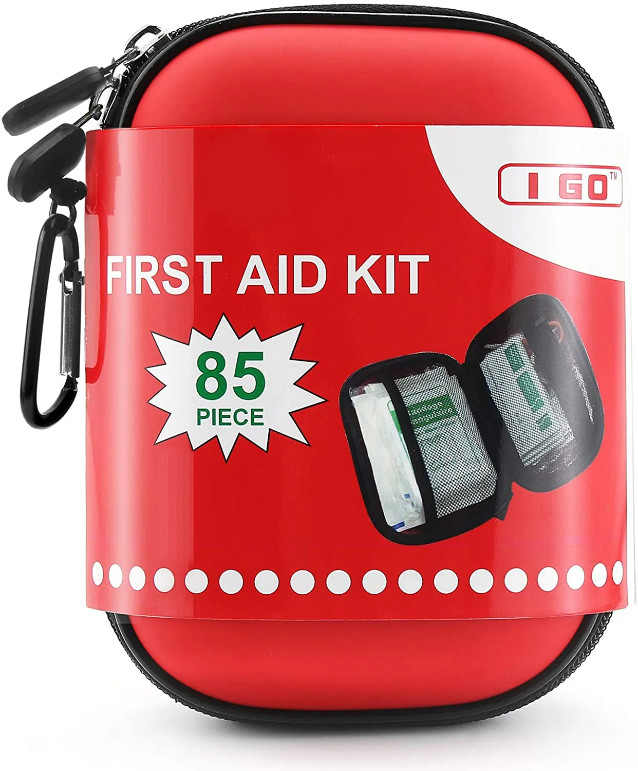 Rynx | I GO 85 Pieces Hard Shell Mini Compact First Aid Kit, Small Personal Emergency Survival Kit for Travel Hiking Camping Backpacking Marine Vehicle