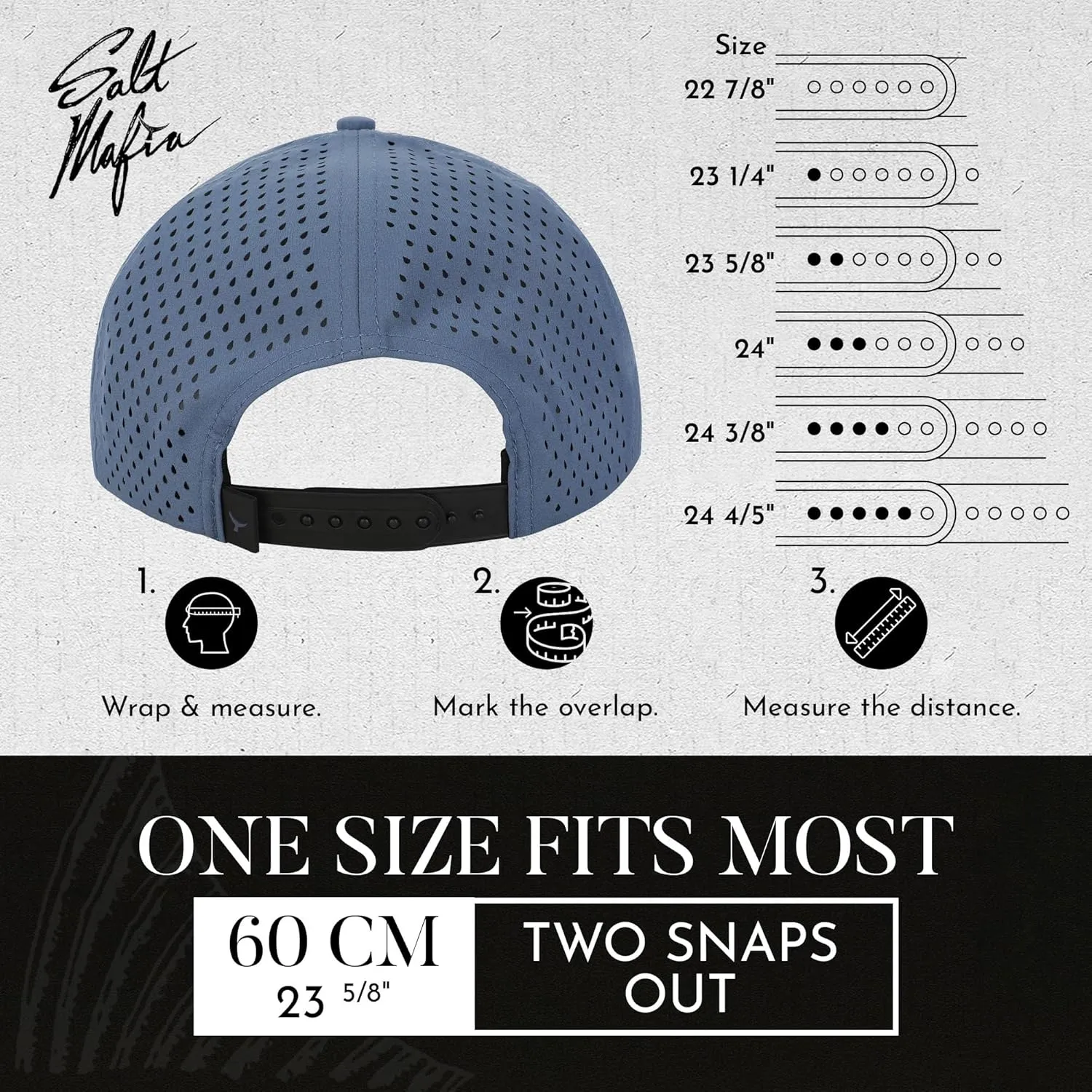 Salt Mafia Hats for Men - Waterproof Hats, 6 Panel Hat Curve Brim Snap Back Hat