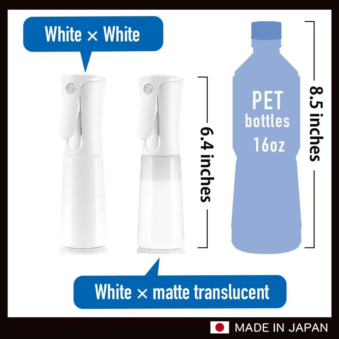 SAMURAI Z1 Mini Continuous Spray Bottle, 3.4 fl oz (100 ml) Portable, Locking Function, Continuous Mist, Ultra Fine Particles, Travel & More (White 2 pieces)