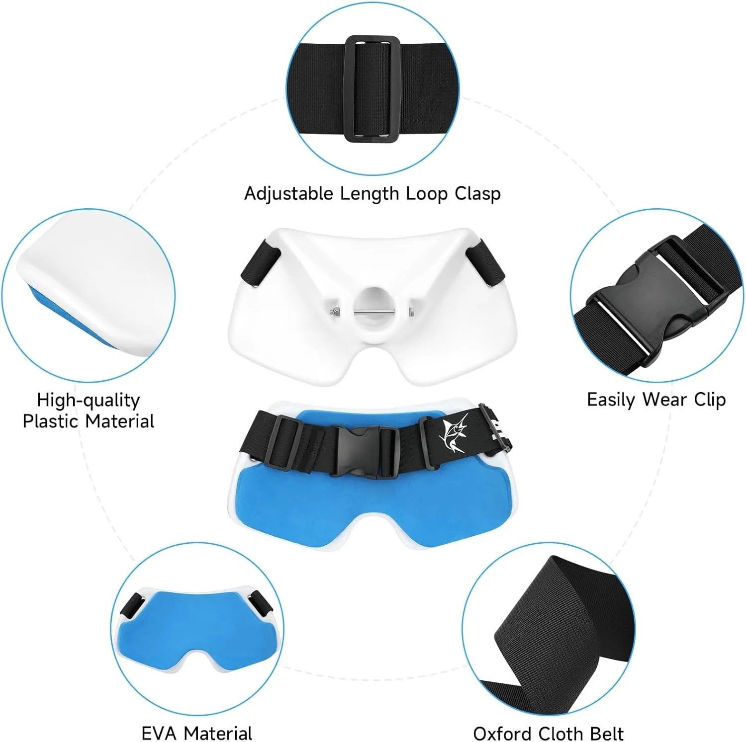 SAN LIKE Fishing Belt Rod Holder Adjustable Fishing Fighting Waist Belt with EVA Padded Great Plastic Material Fighting Belt