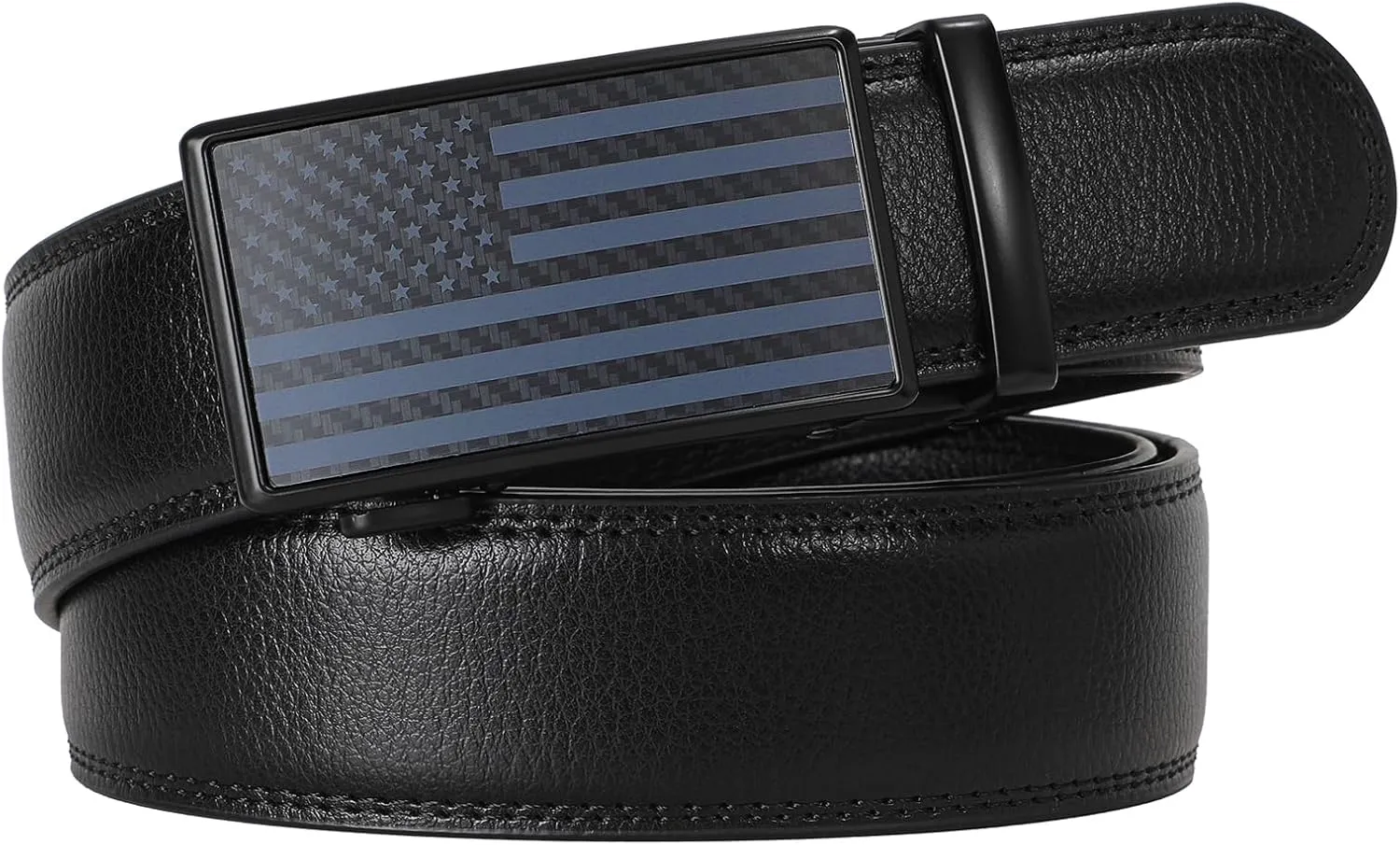 SANSTHS Men's Belts Leather Ratchet Dress Belts for Men with Adjustable Slide Buckle in Gift Box