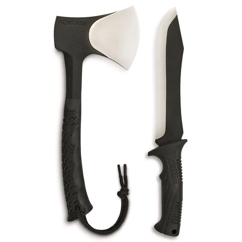 SCHRADE HUNTING TACTICAL HATCHET AND MACHETE COMBO STAINLESS STEEL SCHCOM6CP