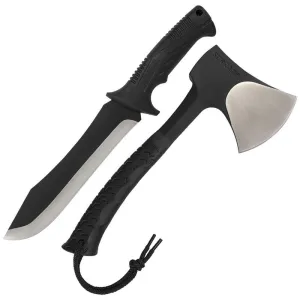 SCHRADE HUNTING TACTICAL HATCHET AND MACHETE COMBO STAINLESS STEEL SCHCOM6CP