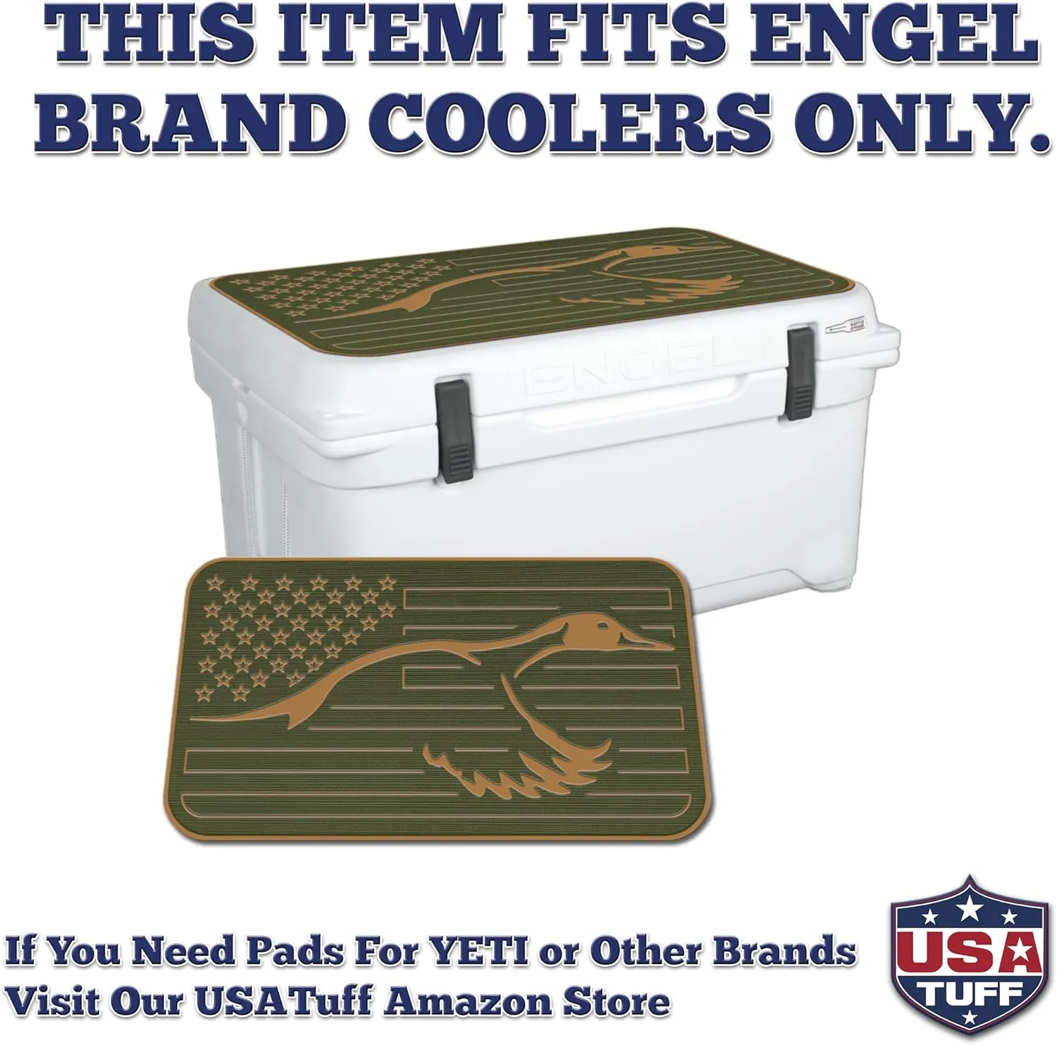 SeaDek EVA Mat Cooler Pad fits Engel | Peel & Stick Application | Non Slip Comfort Accessories - US Flag Duck Outdoorsman Hunt Design (OG-M)