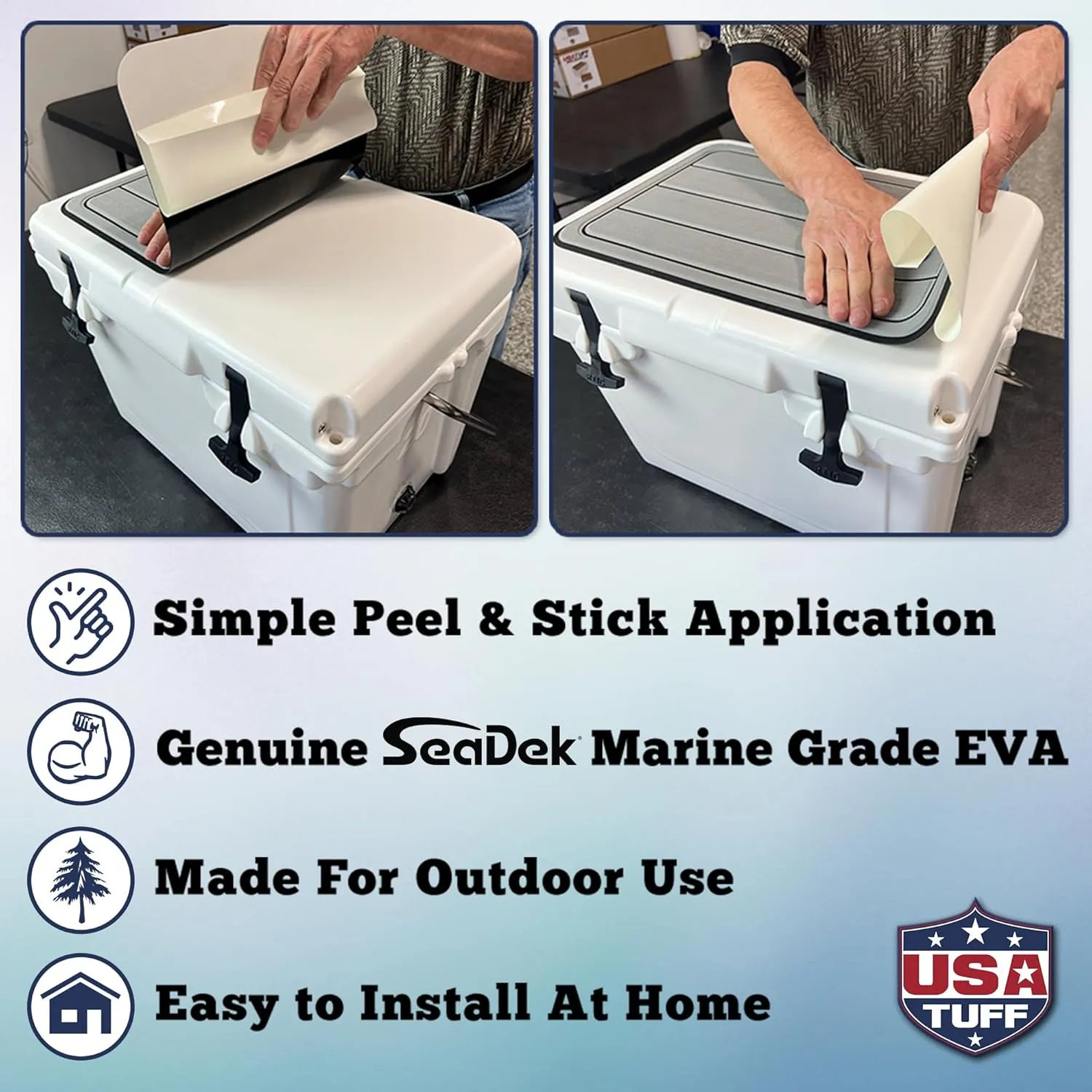SeaDek EVA Mat Cooler Pad fits Engel | Peel & Stick Application | Non Slip Comfort Accessories - US Flag Duck Outdoorsman Hunt Design (OG-M)